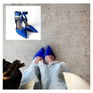 Steve Madden | Blue Suede Ankle Strap Pumps